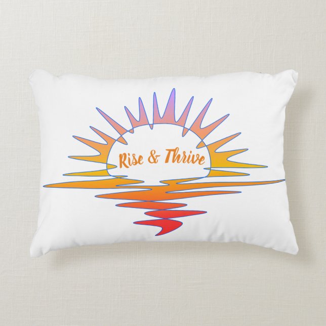Perpetual "Rise & Thrive" Sunrise Sunset Accent Pillow (Front)