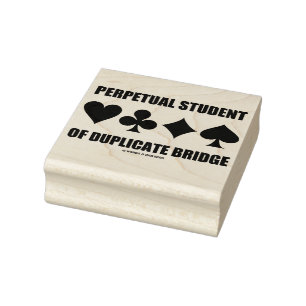 Perpetual Student Of Duplicate Bridge Card Suits Rubber Stamp