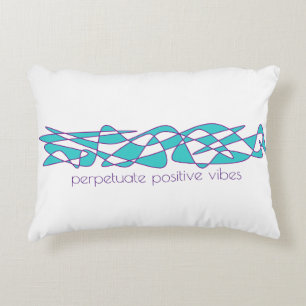Perpetuate Positive Vibes Teal and Purple Accent Pillow