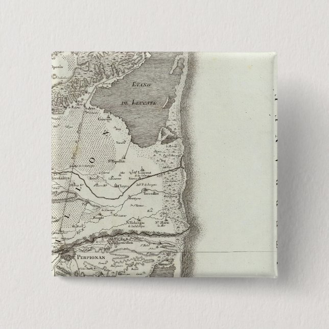 Perpignan 2 Inch Square Button (Front)