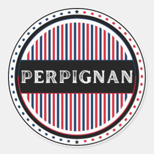 Perpignan City Pride Emblem – French Identity Classic Round Sticker