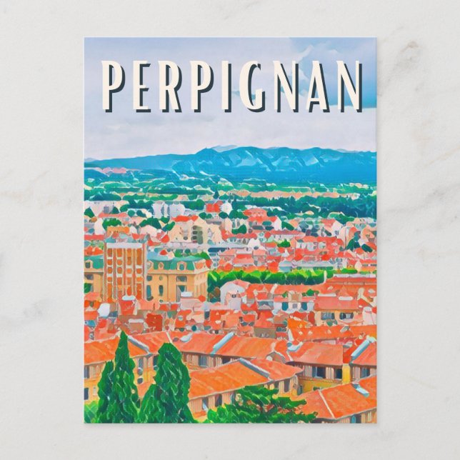 Perpignan Photo Vintage Postcard (Front)