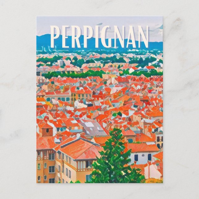 Perpignan Photo Vintage Postcard (Front)