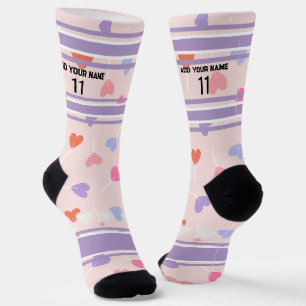 Perple- Name Number heart Socks