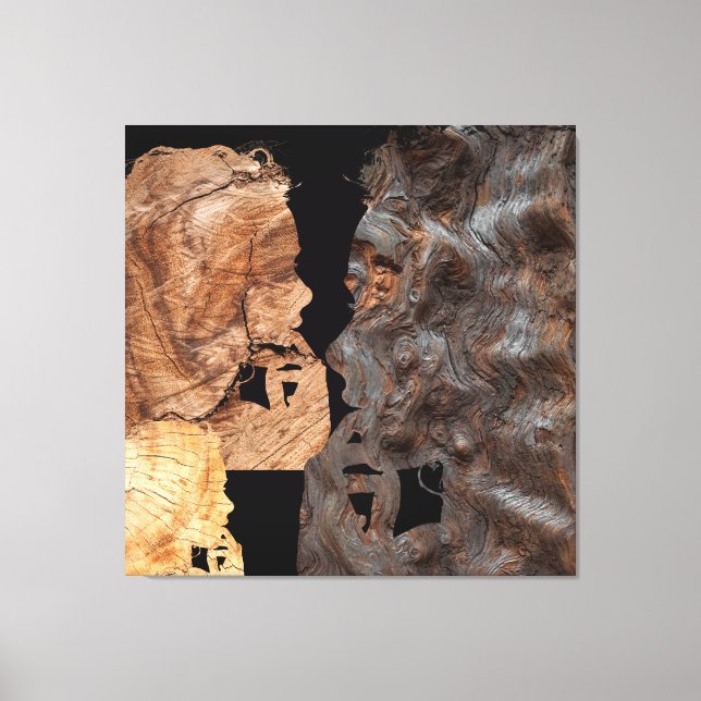 Perplexed woman profile canvas print (Front)