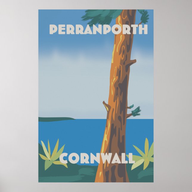 Perranporth Cornwall travel poster (Front)