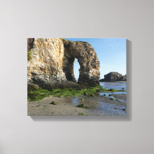 Perranporth Sea Cornwall Coast England Canvas Print