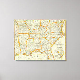 Perrine's New Topographical War Map Canvas Print
