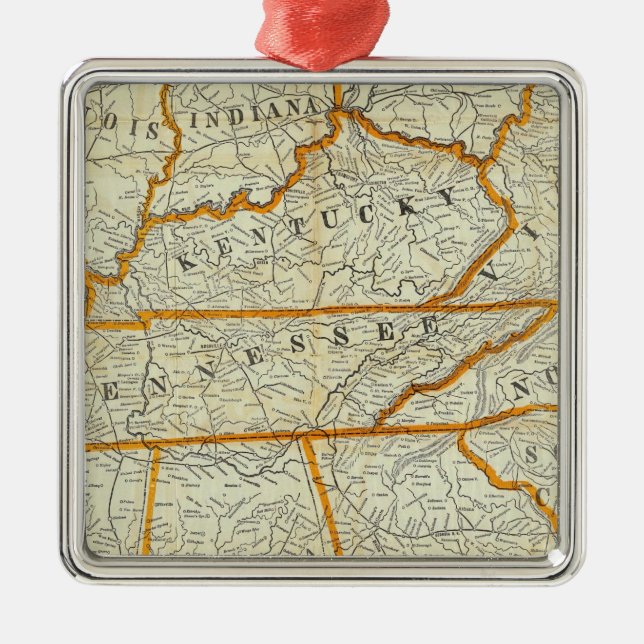Perrine's New Topographical War Map Metal Ornament (Front)