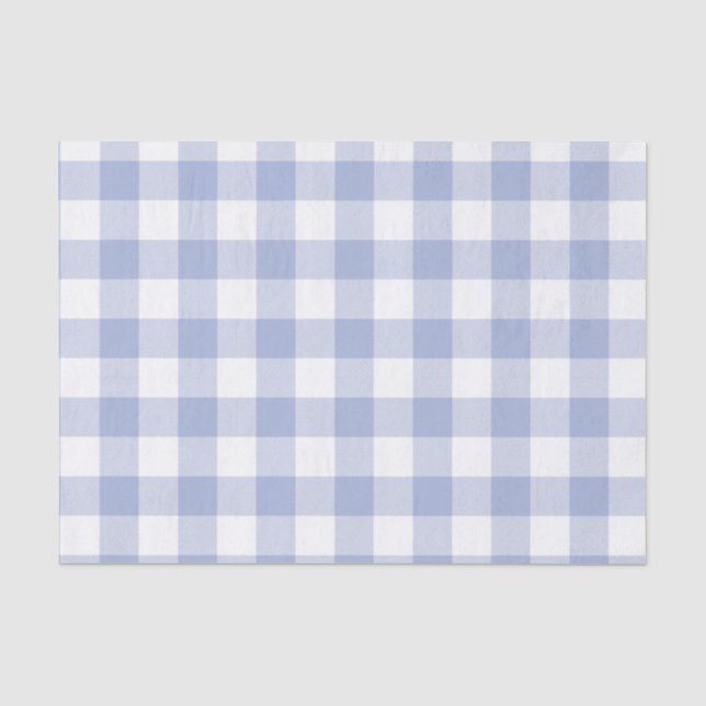 Perriwinkle Blue Buffalo Check Pattern Tissue Paper (Front)
