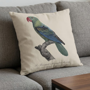 Perroquet a bec couleur sang / Great-billed parrot Throw Pillow