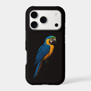 Perroquet Ara Bleu Jaune Black 4 Luxe iPhone 17 Pr