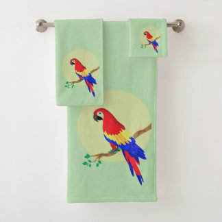 Perroquet coloré mignon moderne sur fond vert clai