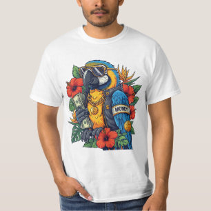 Perroquet Cool avec Cash – Chemise T-Shirt à Vibra