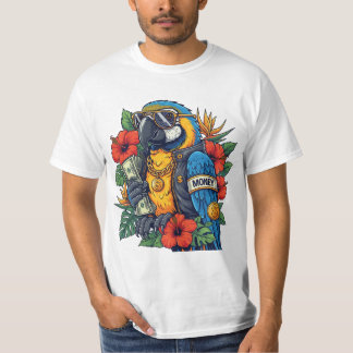 Perroquet Cool avec Cash – Chemise T-Shirt à Vibra