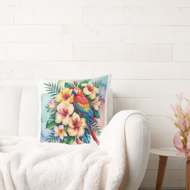 Perroquet exotique throw pillow (Couch)