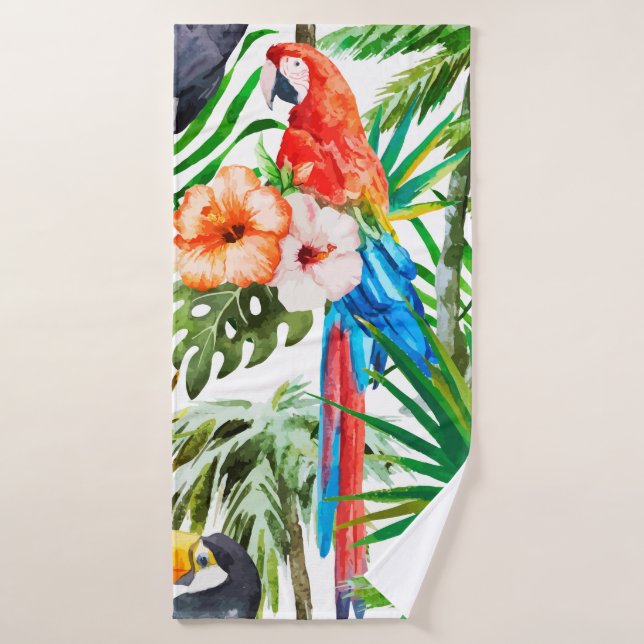 Perroquet tropical (Serviette de bain)