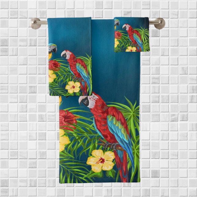 Perroquets bleu ciel tropical Nom de famille d'été (Créateur téléchargé)