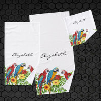 Perroquets bleu rouge feuille nom d'été