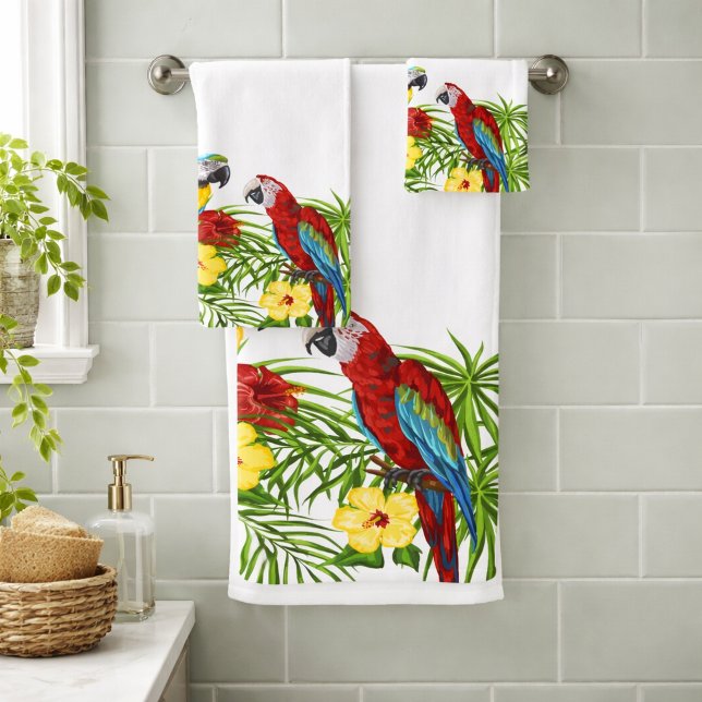 Perroquets bleu tropical Nom de famille d'été blan (Créateur téléchargé)