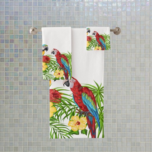 Perroquets bleu tropical Nom de famille d'été blan (Créateur téléchargé)
