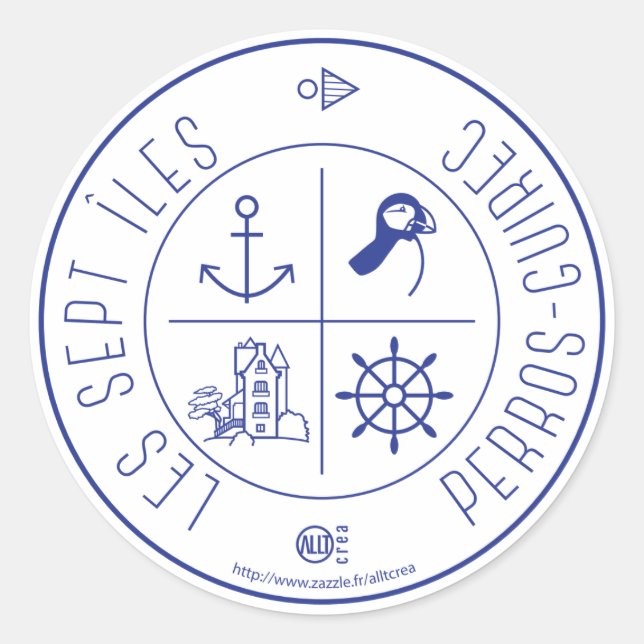 Perros-Guirec the Seven Islands Classic Round Sticker (Front)