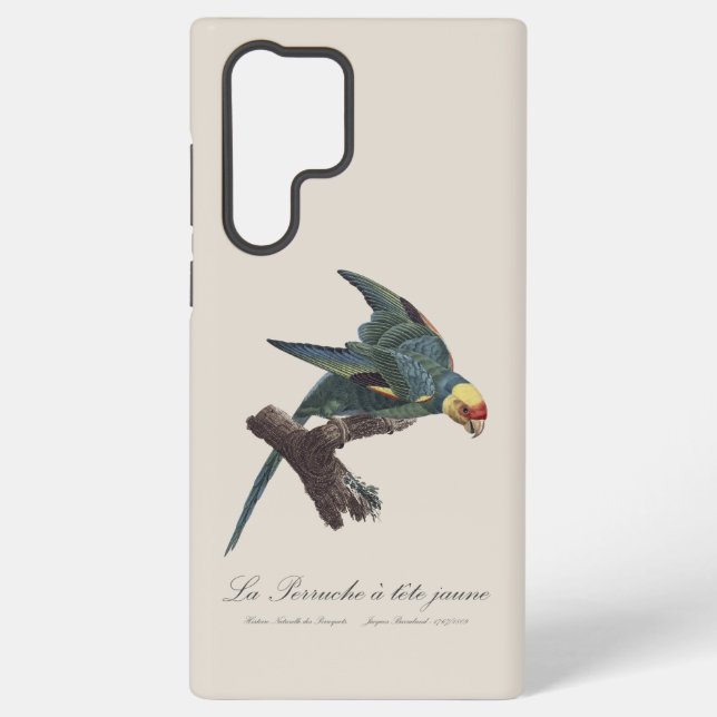 Perruche a Tete Jaune / Carolina parakeet Samsung Galaxy S22 Ultra Case (Back)