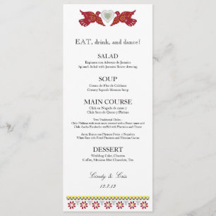 Perruches épousant la carte de menu de bannières