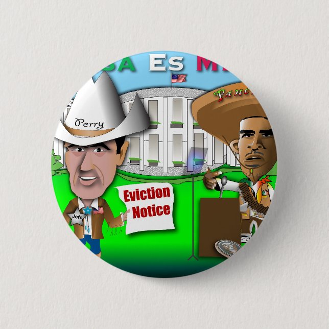 Perry Evicts Obama 2 Inch Round Button (Front)