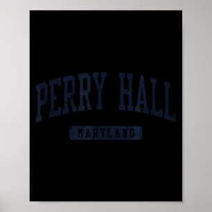Perry Hall Md Jn3 Vintage Athletic Blue Design  Poster