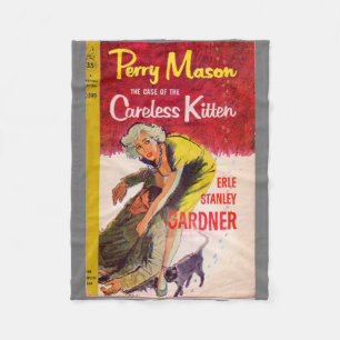 Perry Mason Case of the Careless Kitten book cover Fleece Blanket