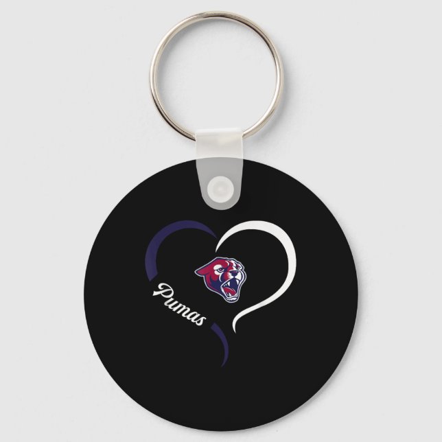 Perry Pumas Logo Half Heart Slogan Hs  Keychain (Front)