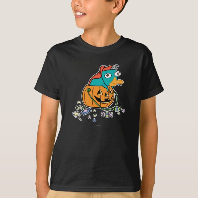 Perry the Platypus in Pumpkin T-Shirt (Front)
