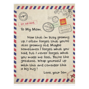 Persaonal Letter To My Mom From Son, Mom Birthday Tablecloth