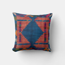Perse & Turc Bleu Kilim Tapis Coussins : une fusio