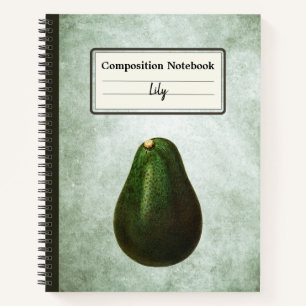 Persea Avocado Illustration Personalized Comp Notebook