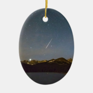 Perseid Meteor Shower Indian Peaks Ceramic Ornament