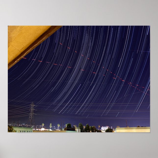 Perseid Meteor Shower Star Trail Poster (Front)