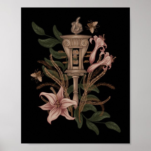 Persephone Sistrum on the Field of Lilies and Corn Poster (Front)