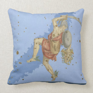 Perseus with the head of Medusa, from 'Uranometria Throw Pillow