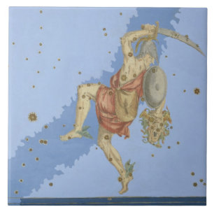 Perseus with the head of Medusa, from 'Uranometria Tile
