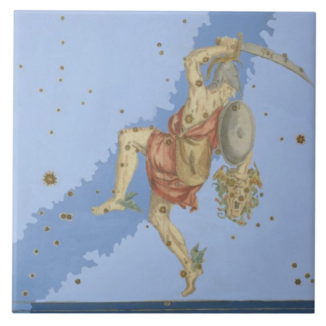 Perseus with the head of Medusa, from 'Uranometria Tile (Front)