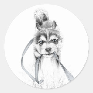 Perseverance, A Siberian Husky Classic Round Sticker