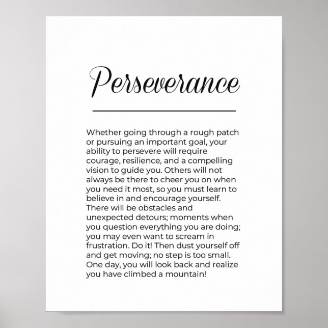 PERSEVERANCE Affirmation Motivation Décoration Mur (Devant)