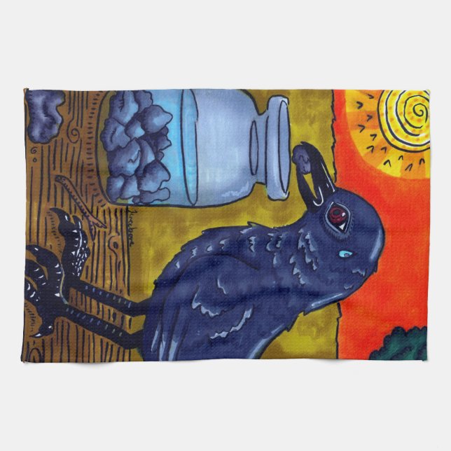 Perseverance Crow Kitchen Towel (Horizontal)