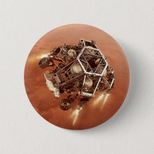 Perseverance Rover Firing Up Descent Stage Engines 2 Inch Round Button