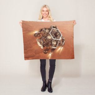 Perseverance Rover Firing Up Descent Stage Engines Fleece Blanket