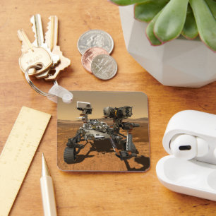 Perseverance Rover Operating On Surface Of Mars. Keychain
