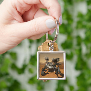 Perseverance Rover Operating On Surface Of Mars. Keychain