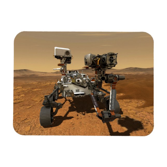 Perseverance Rover Operating On Surface Of Mars. Magnet (Horizontal)